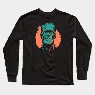 Creepy Frankenstein Face // Classic Halloween Monster Long Sleeve T-Shirt